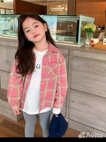 Рубашка в клетку для девочки