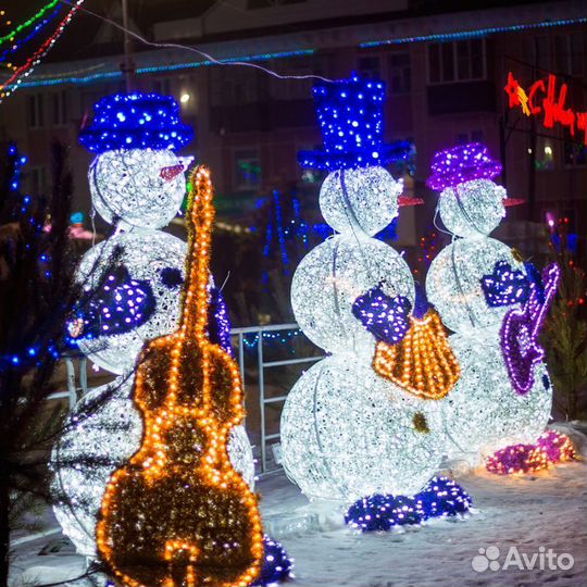 Новогоднее оформление световыми фигурами