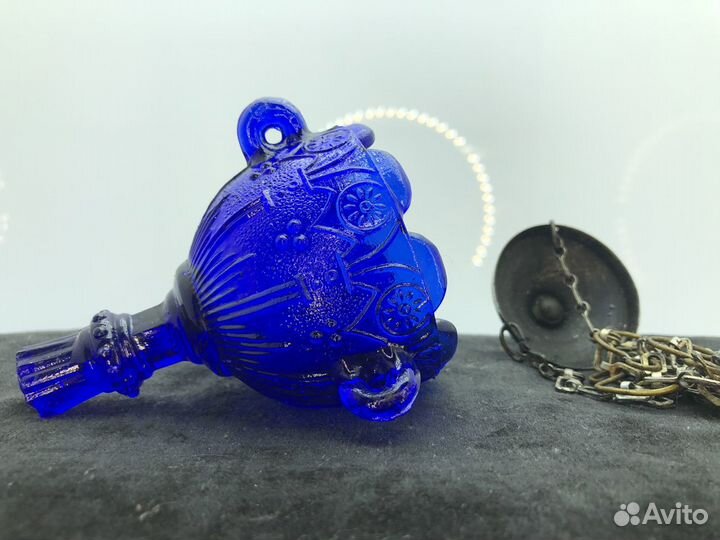 Лампада кобальтовое стекло