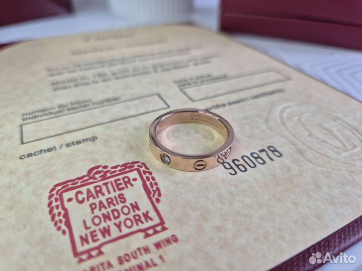 Cartier love кольцо