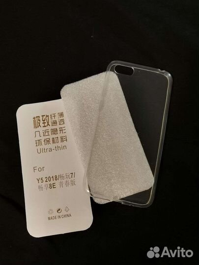 Прозрачный чехол на huawei y5 lite