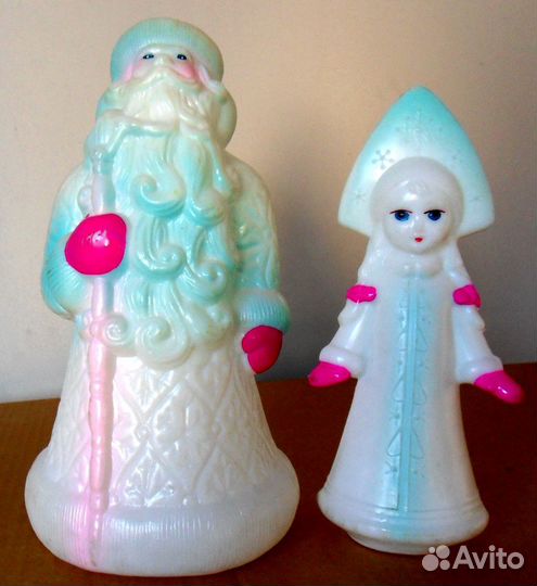 Дед мороз и снегурочка пластик пластмасса - к.Р.ш