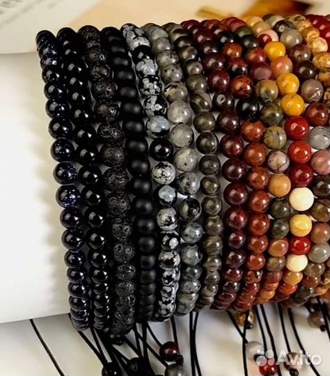 Браслеты лава, оникс матовый