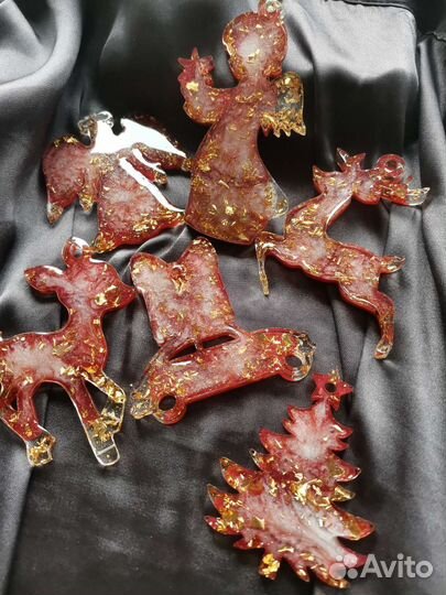 Новогодние игрушки из эпоксидной смолы