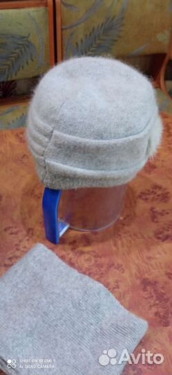 Комплект шапка и шарф женский ангора