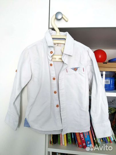 Рубашка белая для мальчика 104
