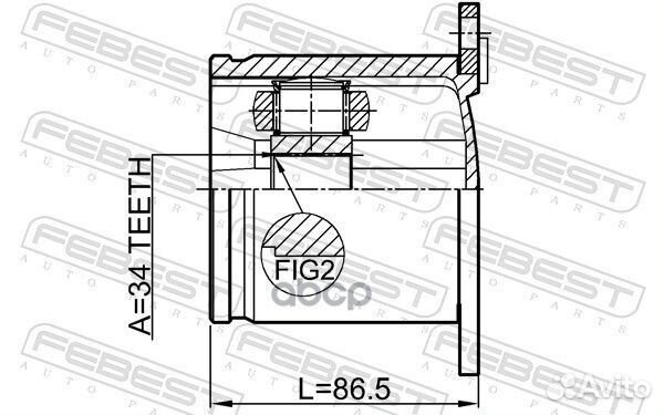 ШРУС внутренний (34x100) audi A3/A3 Sportback (8P)