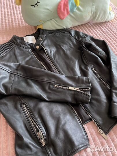 Кожаная куртка mango женская