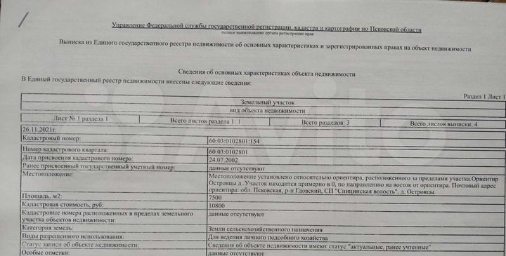 Участок 75 сот. (СНТ, ДНП)