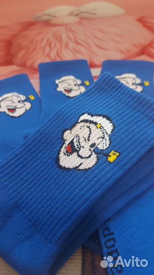 Высокие синие носки унисекс Моряк Папай