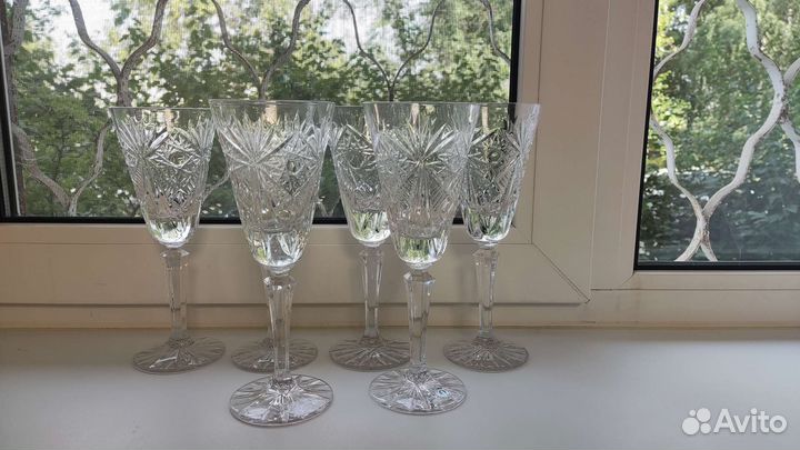 Хрустальный набор фужеров, стаканов, стопок