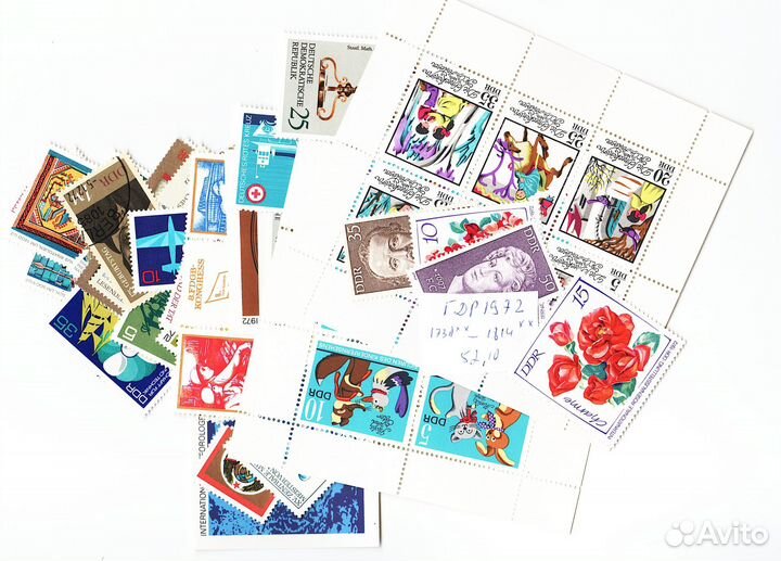 2 набора 1971-72 гг. чистые + 2 каталога марок ГДР