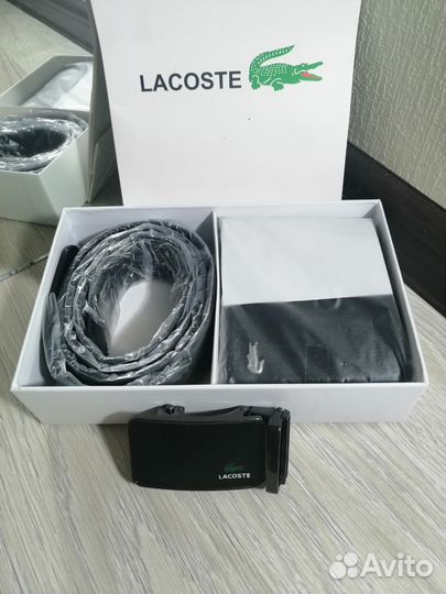 Набор подарочный ремень брючный Lacoste + бумажник