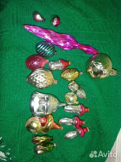 Елочные игрушки СССР стекло