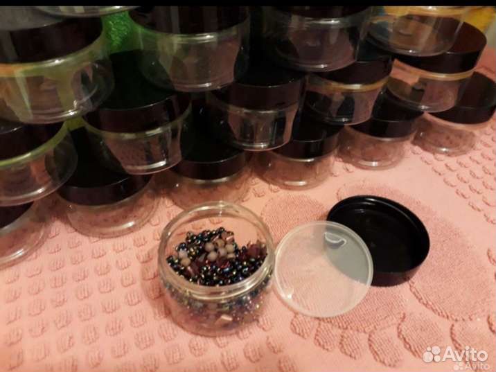 Баночки под бисер, паетки, пуговици, для шитья