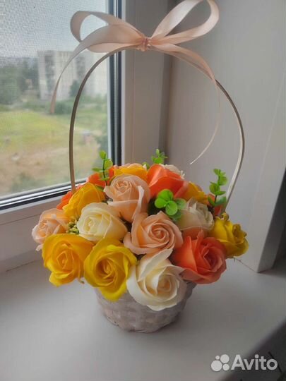 Букет из мыльных роз