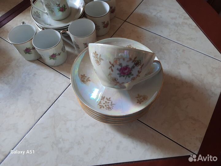 Сервиз столовый роза гдр 64 предмета
