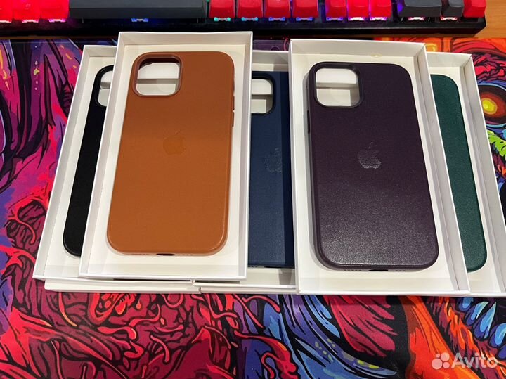 Чехол кожа iPhone от12 до 14ProMax Magsafe Leather