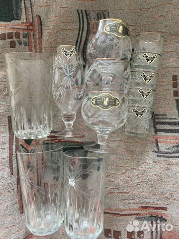 Набор стаканов гусь хрустальный
