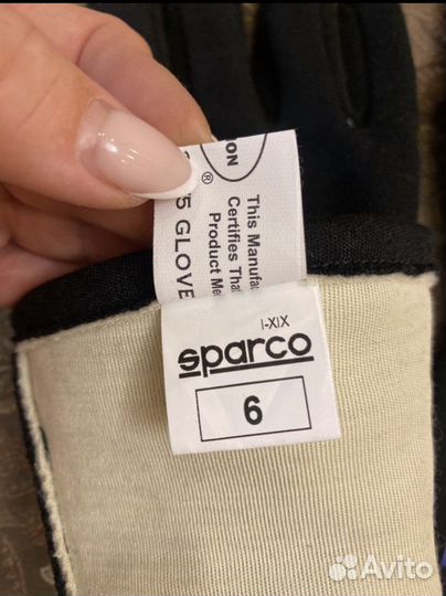 Перчатки sparco TB6 С омологацией FIA (черный)