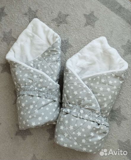 Одеяла-конверты на выписку для двойни