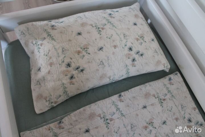 Детское постельное белье + одеяло, лён, misha KID