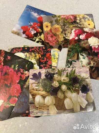 Карманные календарики природа, цветы, авто