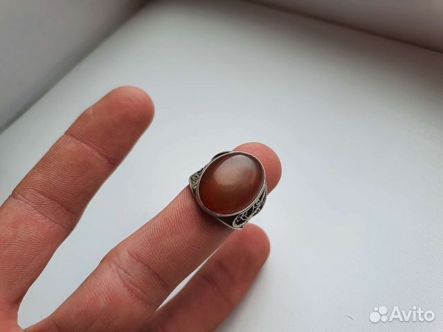 Кольцо янтарное скань СССР