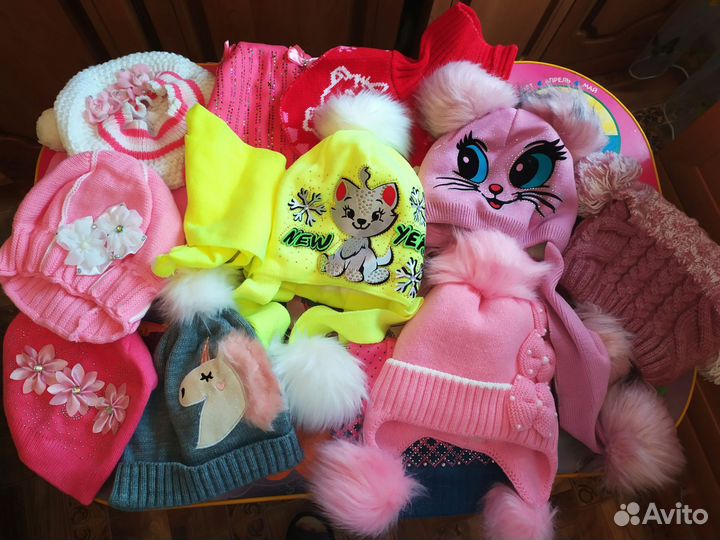 Шапка, шарф, комплект детские размеры разные