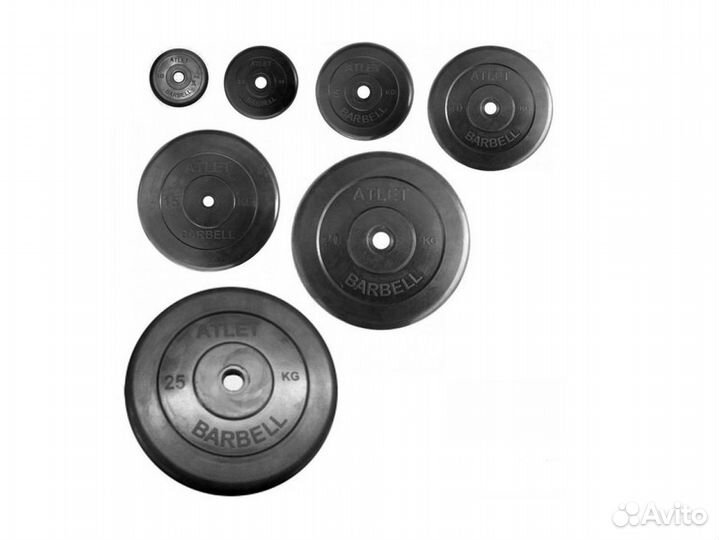 Диски обрезиненные Barbell для гантель и штанг