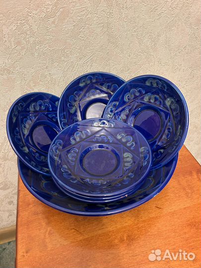 Сервиз тарелок/салатников зик СССР кобальт