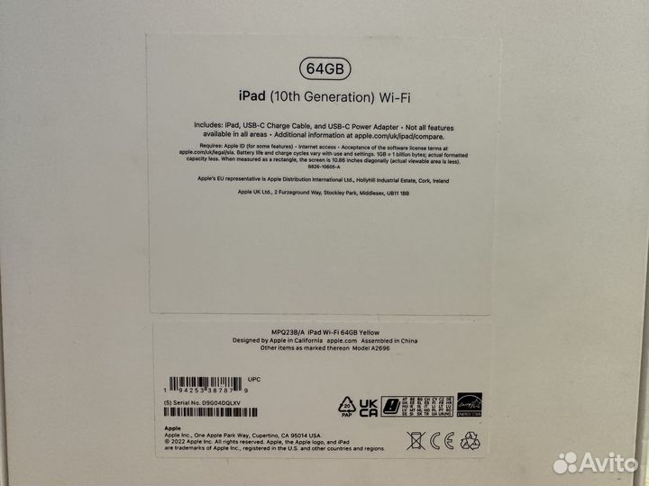 iPad 10 64 Gb Yellow Wi-Fi
