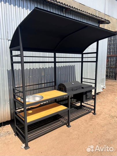 Мангал с печкой под казан