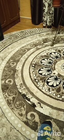 Палас 2 на 3-овал Серого цвета