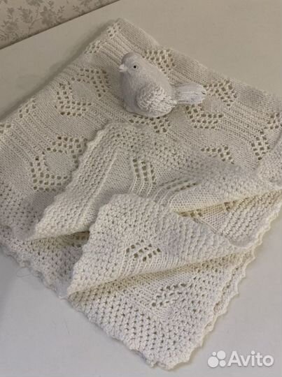 Плед вязаный для новорожденного