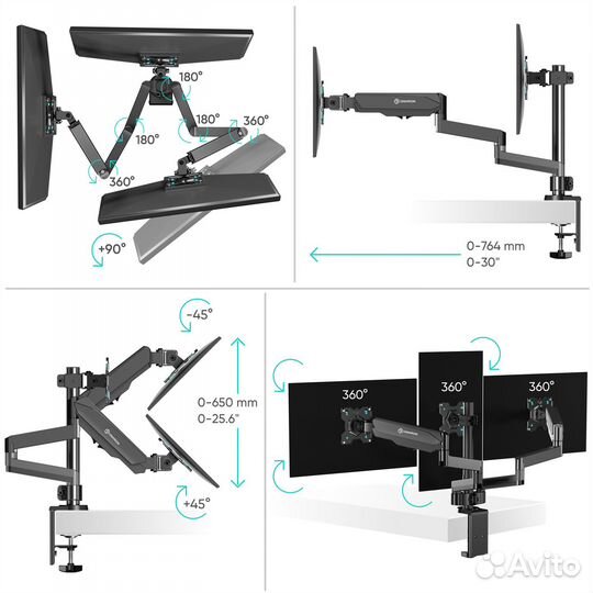 Настольный кронштейн для 3 мониторов 13