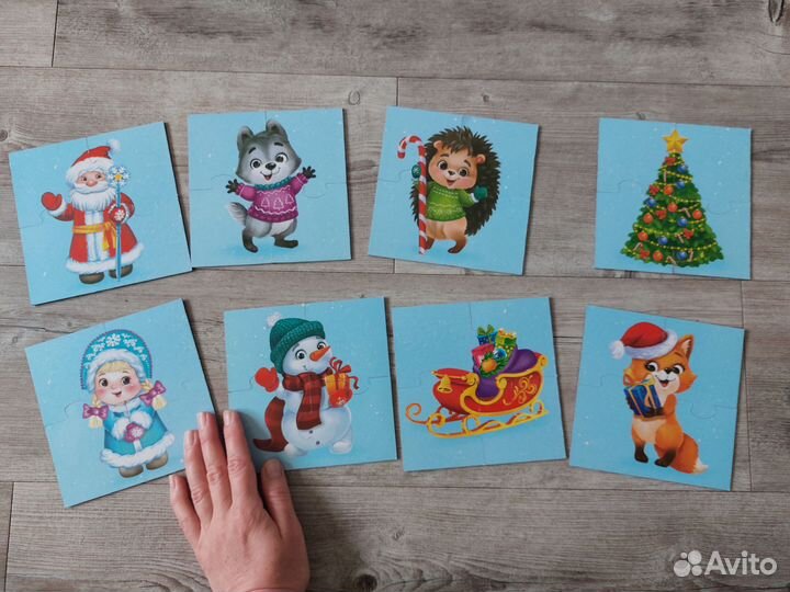 Развивающий пазл 8в1 двусторонний новогодний