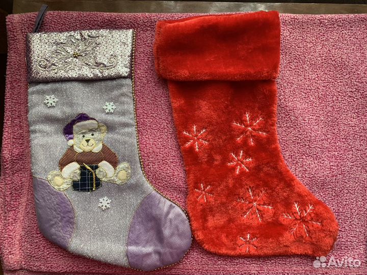 Новогодний, рождественский носок, сапог