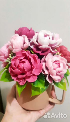 Букеты цветов из мыла пионы,лилии,розы