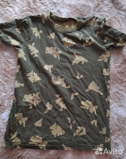 Штаны и футболка камуфляж берёзка рост 146