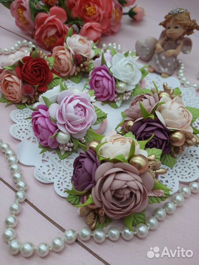 Резиночки для волос с цветами