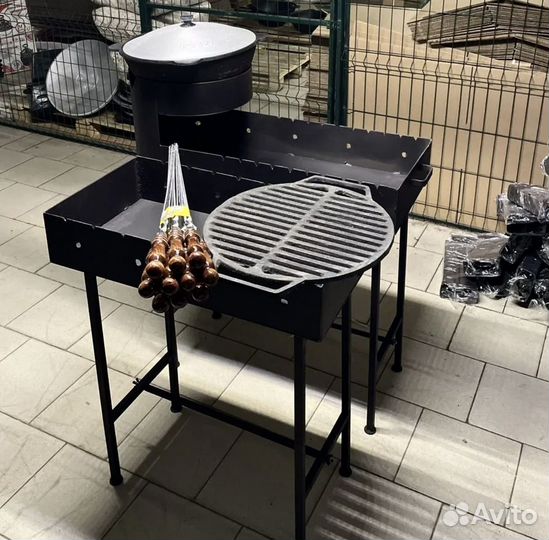 Мангал с печью под казан 10л, 12л