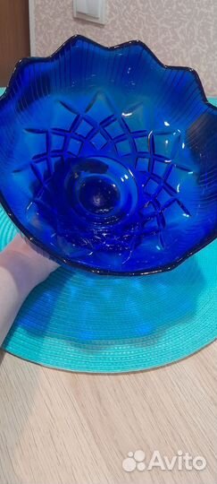 Ваза, фруктовница на ножке хрусталь СССР