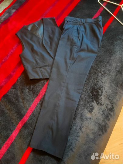 Школьный костюм синий Жилет +Брюки, р.152