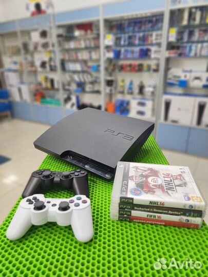 Sony playstation 3 slim 160Gb + 2 геймпад + игры
