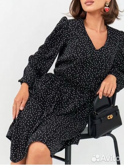 Платье вечернее праздничное в горошек