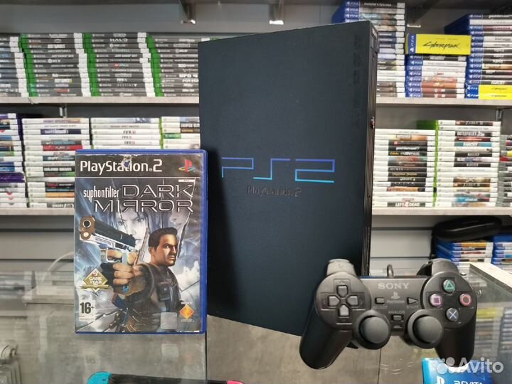 Sony PS2 Fat + Syphon Filter Dark Mirror