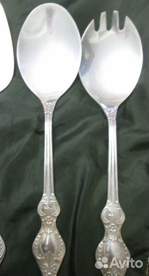 Не б/у СССР Большие Ложка Вилка Мельхиор Серебрени