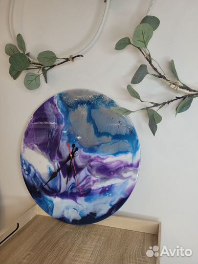 Часы настенные из эпоксидной смолы 38 см