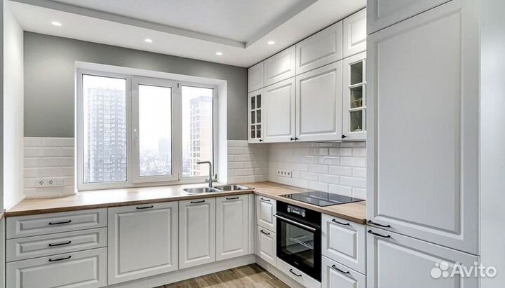 Угловая кухня с мдф фасадами